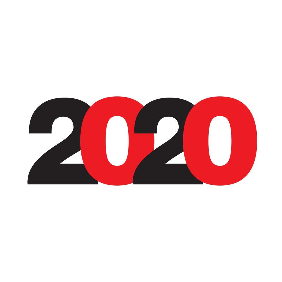 gelukkig nieuw jaar 2020 logo tekst ontwerp vector illustratie - vector