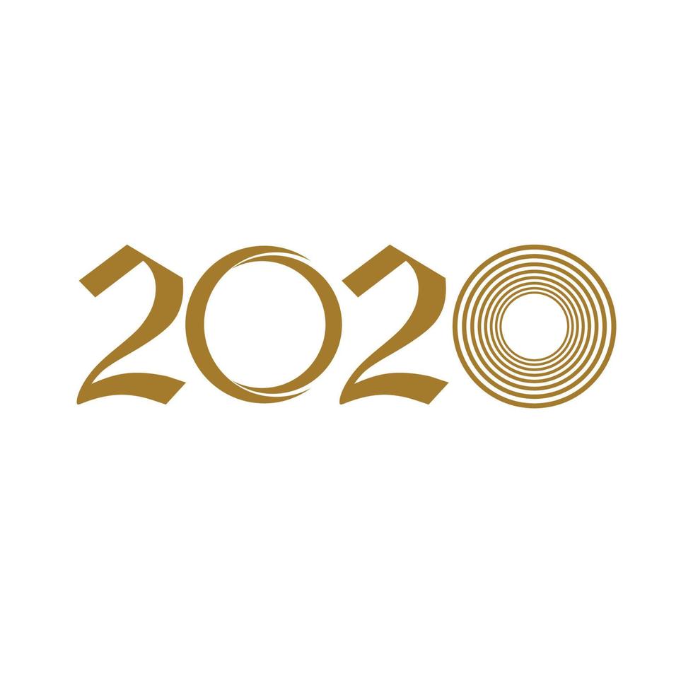 gelukkig nieuw jaar 2020 logo tekst ontwerp vector illustratie - vector