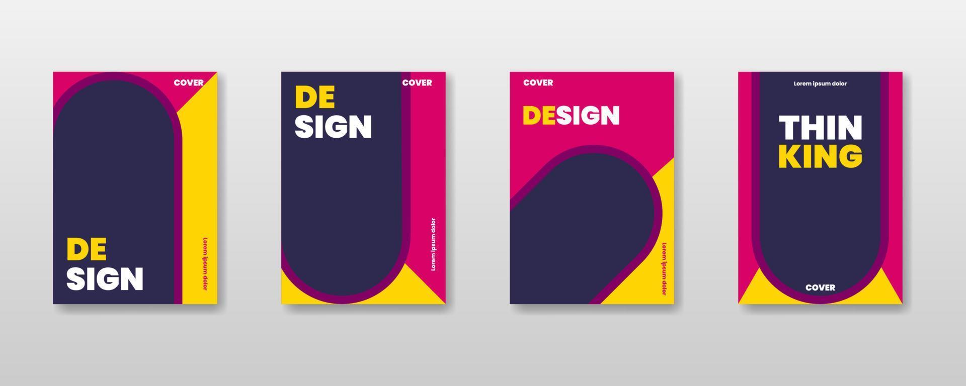 abstract meetkundig achtergrond creatief Hoes set. kan worden gebruikt voor collage bladzijde, groet kaart, uitnodiging, brochure, banier idee, boek omslag, boekje afdrukken, enz. vector