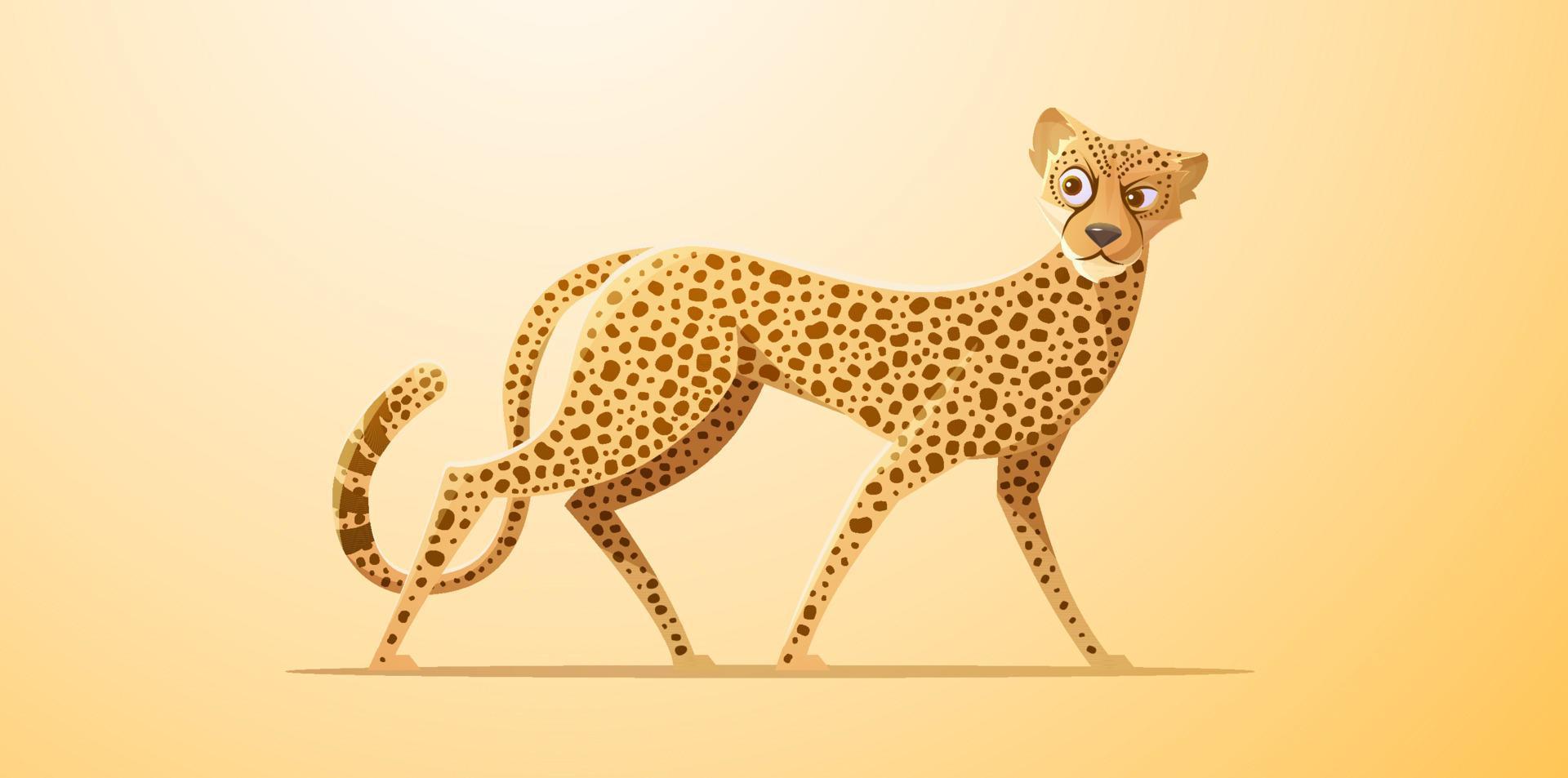 Jachtluipaard, Afrikaanse gepard wandelen vector