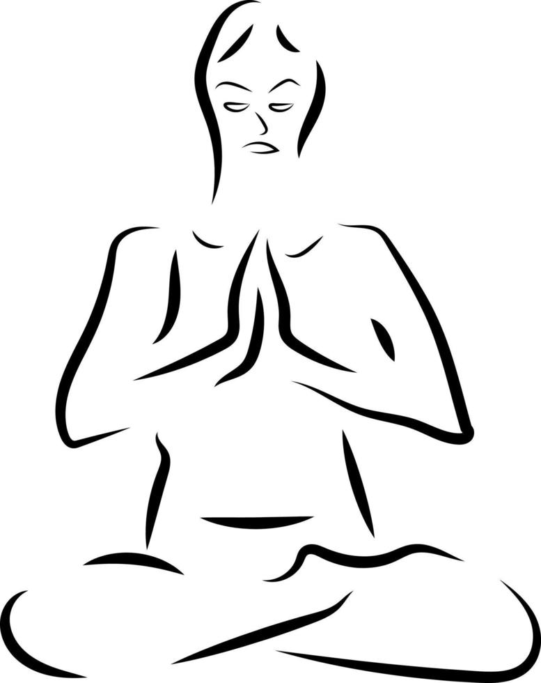 yoga houding, illustratie, vector Aan wit achtergrond.