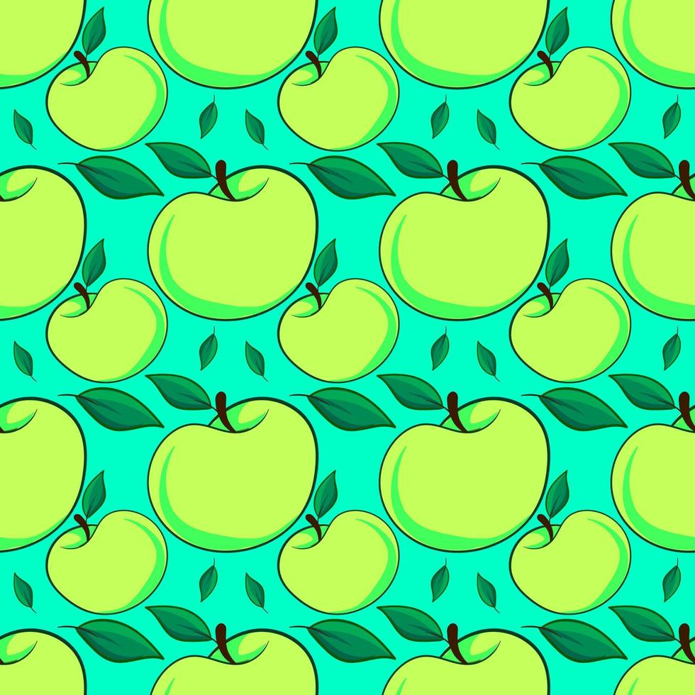 appels patroon, naadloos patroon Aan blauw achtergrond. vector