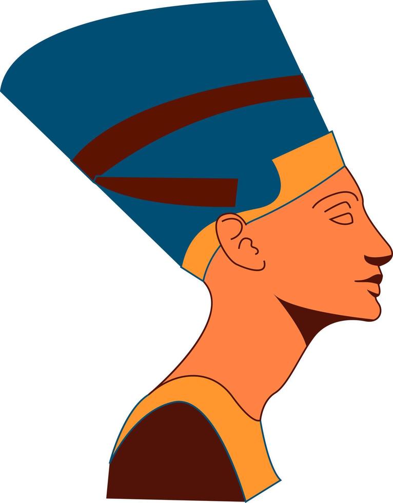 nefertiti, illustratie, vector Aan wit achtergrond.