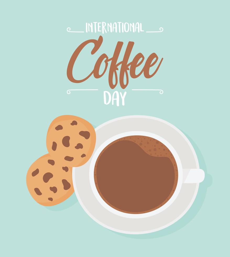 internationale koffie dag viering banner vector
