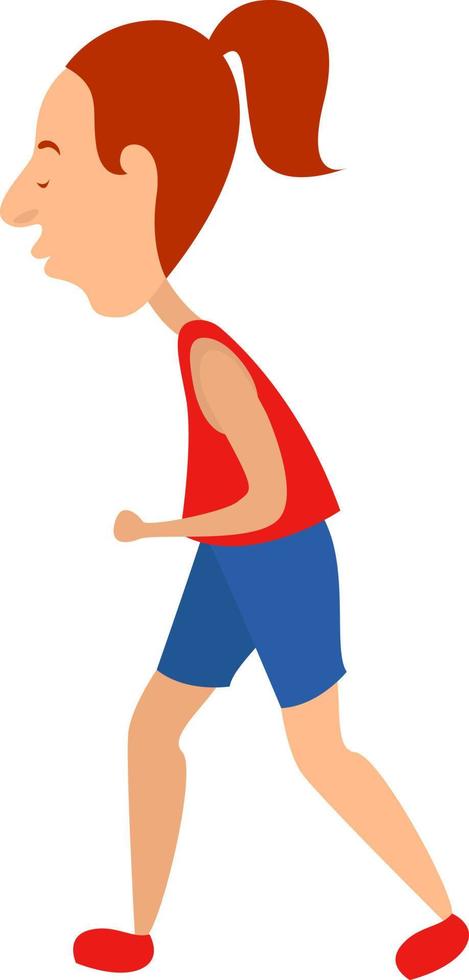 meisje rennen, illustratie, vector Aan wit achtergrond