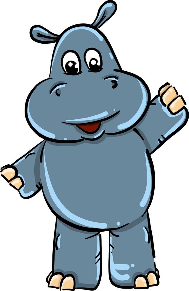 gelukkig nijlpaard , illustratie, vector Aan wit achtergrond