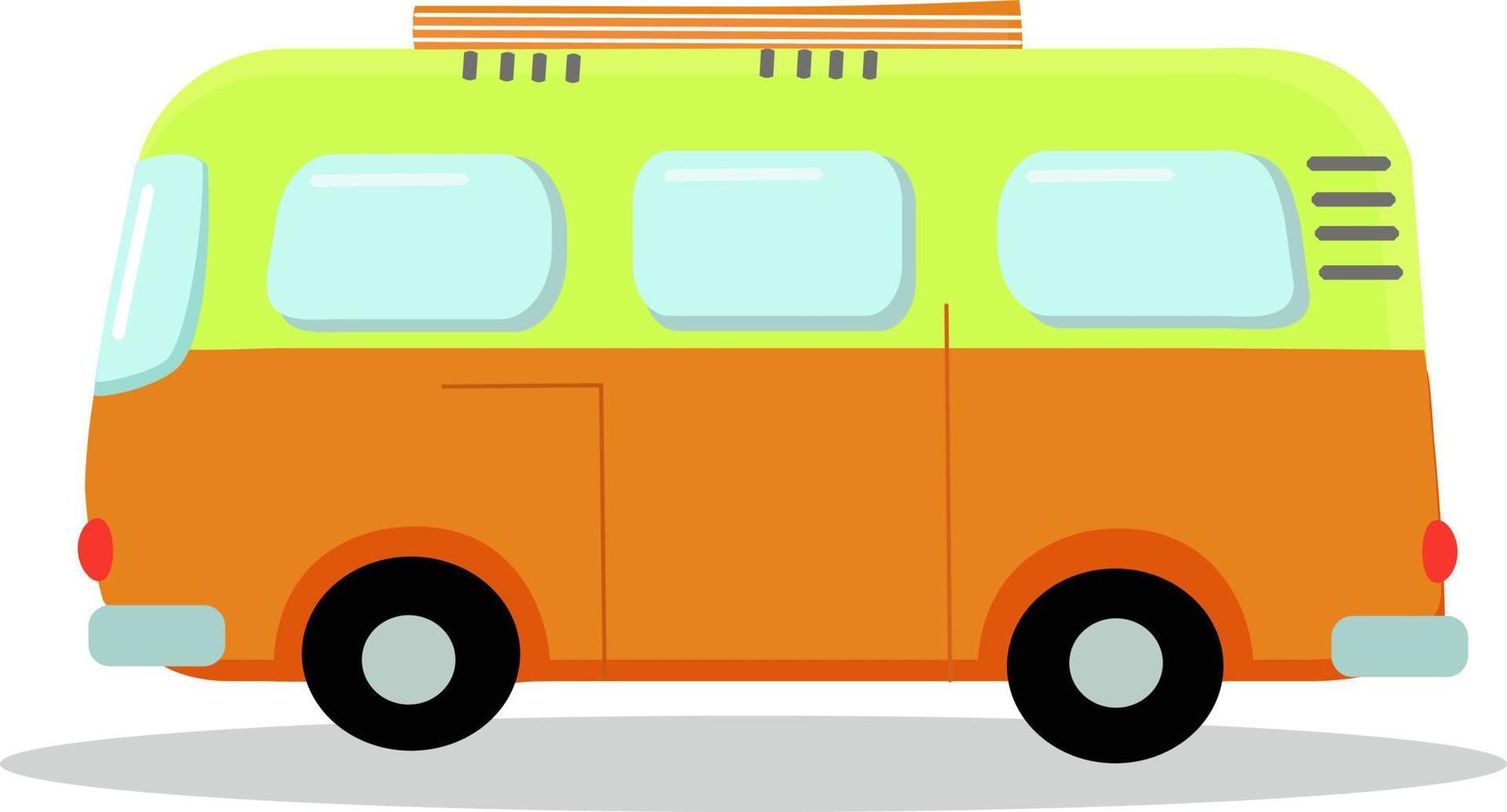 mini bus, illustratie, vector Aan wit achtergrond.