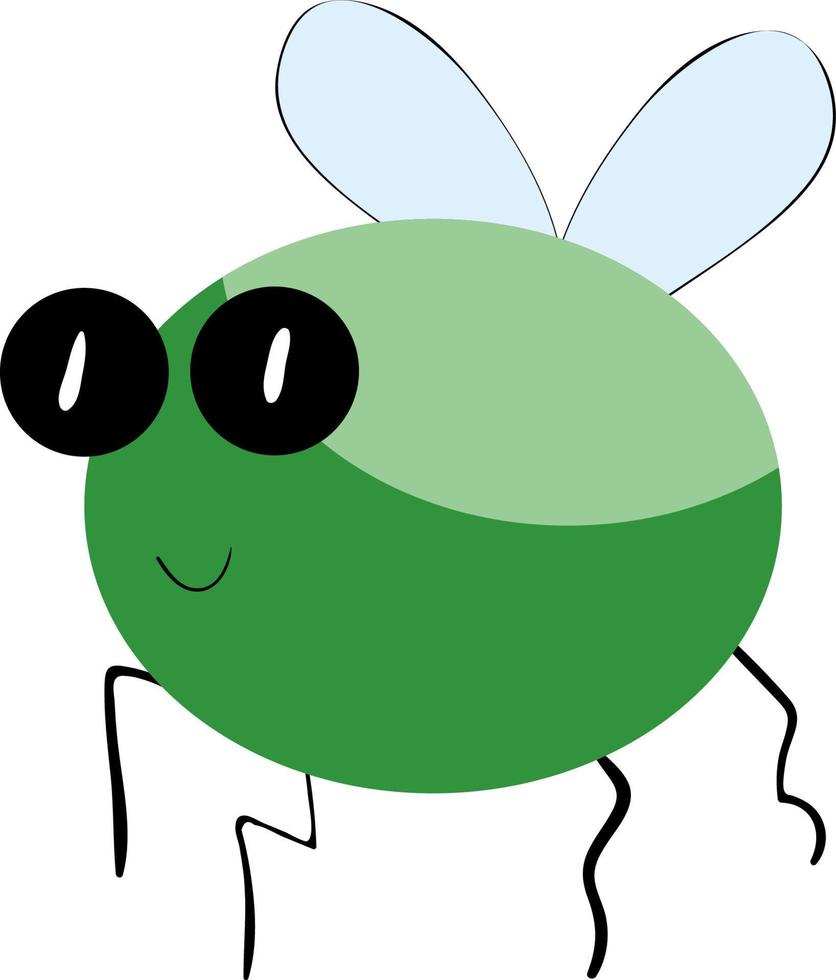 schattig groen beestje, illustratie, vector Aan wit achtergrond.