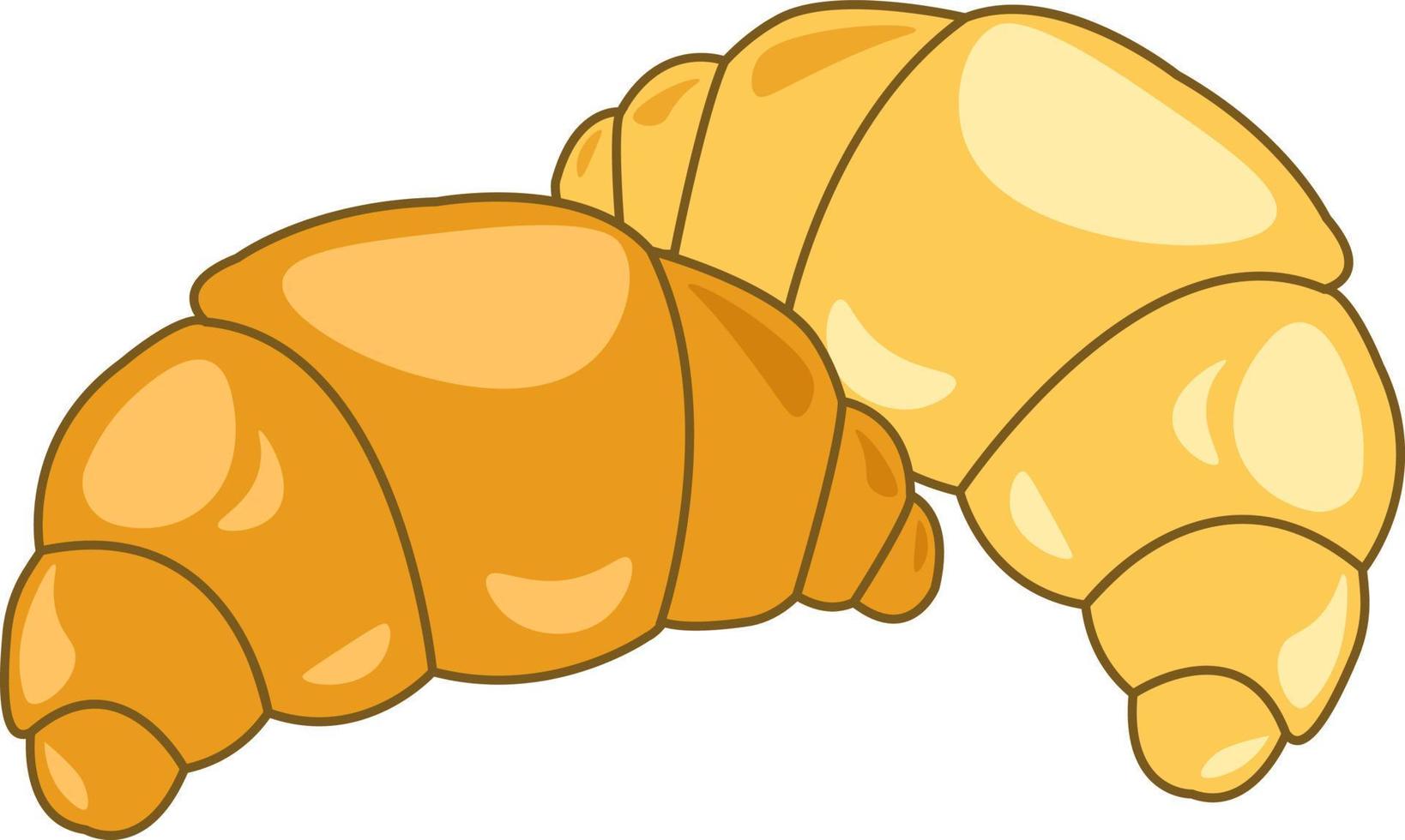 croissants, illustratie, vector Aan wit achtergrond.