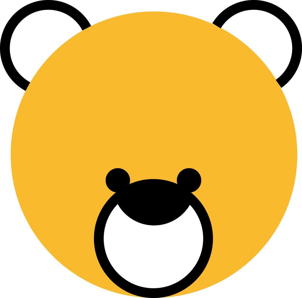 geel beer, illustratie, vector Aan een wit achtergrond.