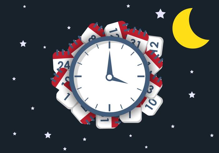 Night Deadline Vector Illustration