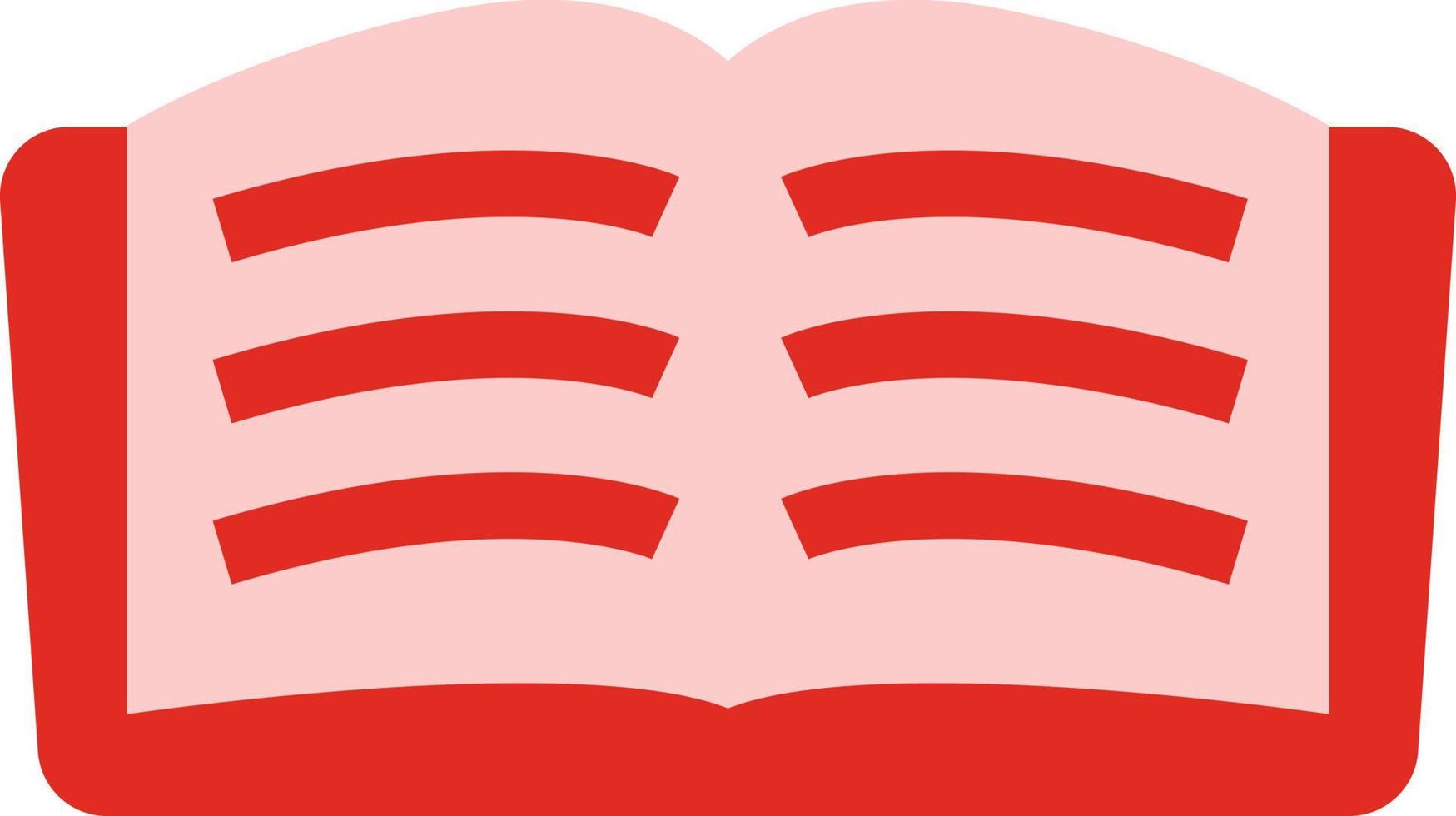 rood school- boek, illustratie, vector Aan een wit achtergrond.