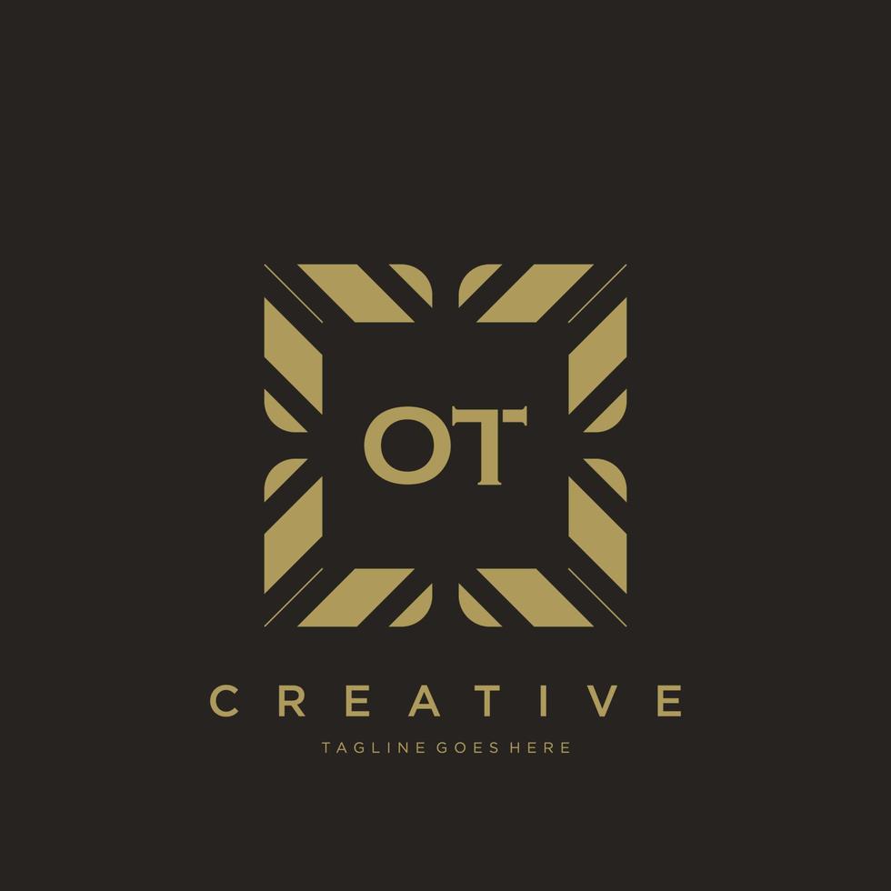 ot eerste brief luxe ornament monogram logo sjabloon vector