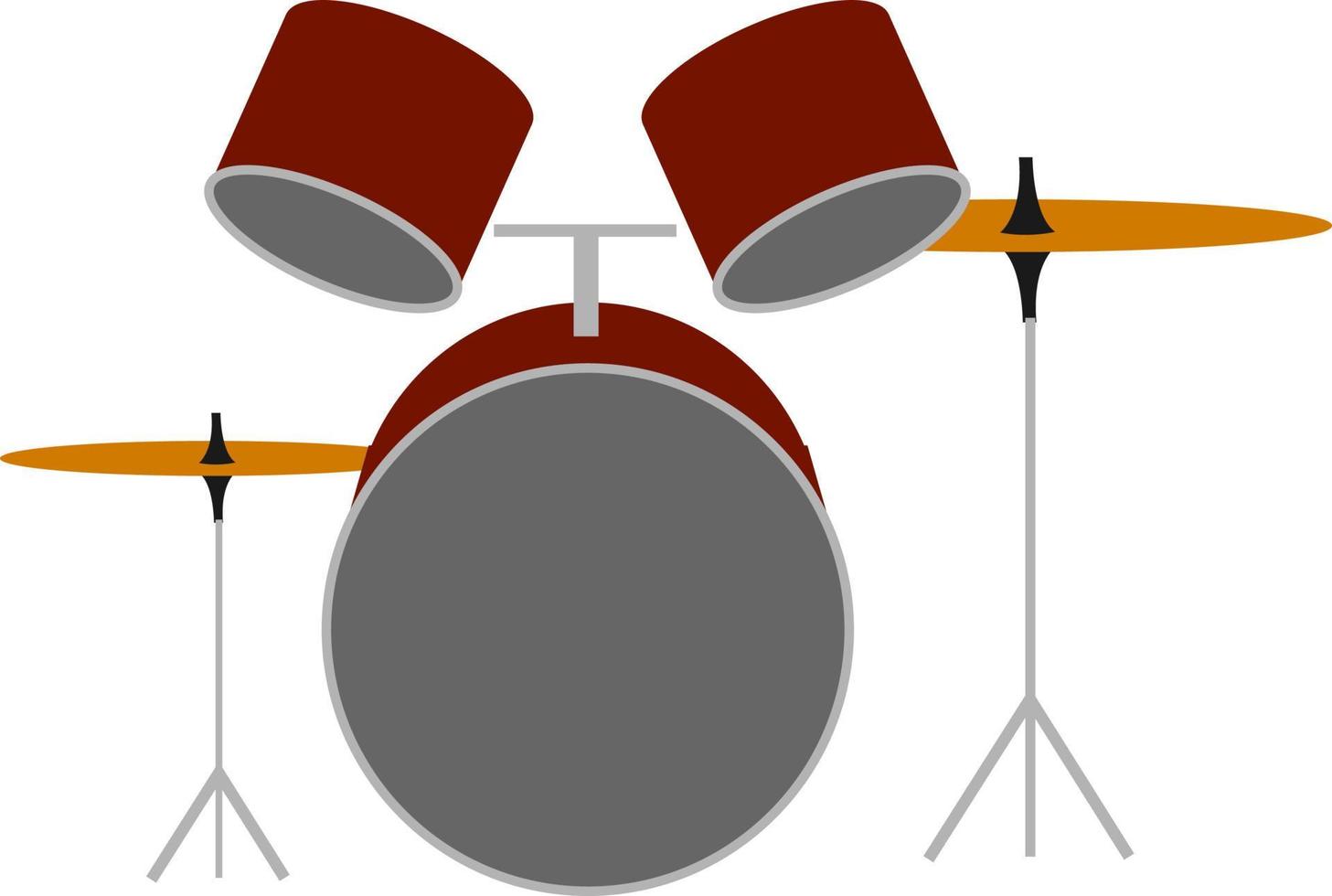 de muziek- trommels, illustratie, vector Aan wit achtergrond.