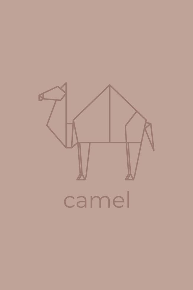 kameel origami. abstract lijn kunst kameel logo ontwerp. dier origami. dier lijn kunst. huisdier winkel schets illustratie. vector illustratie