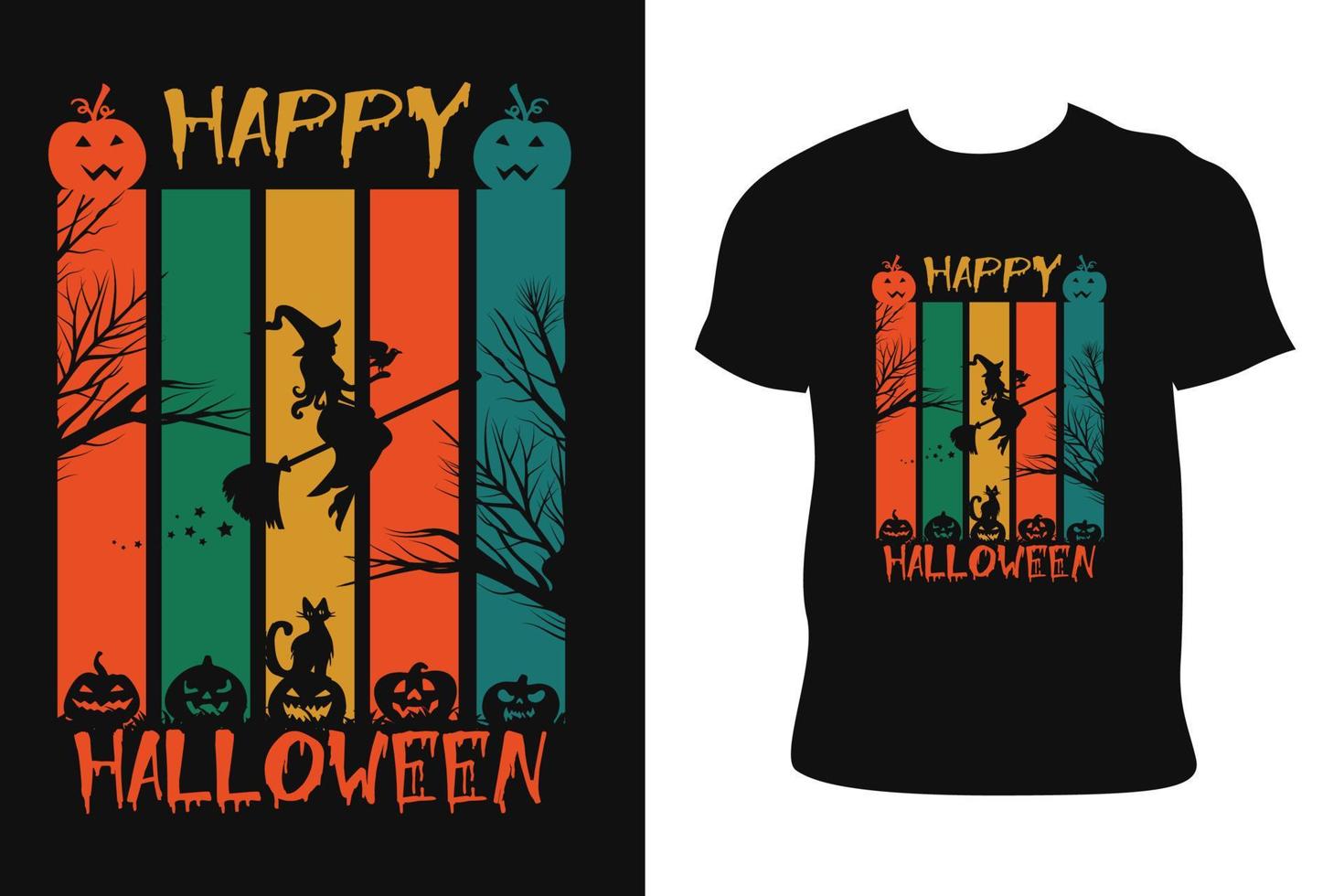 halloween t-shirt ontwerp. halloween t-shirt. halloween t-shirt vrij vector. vector