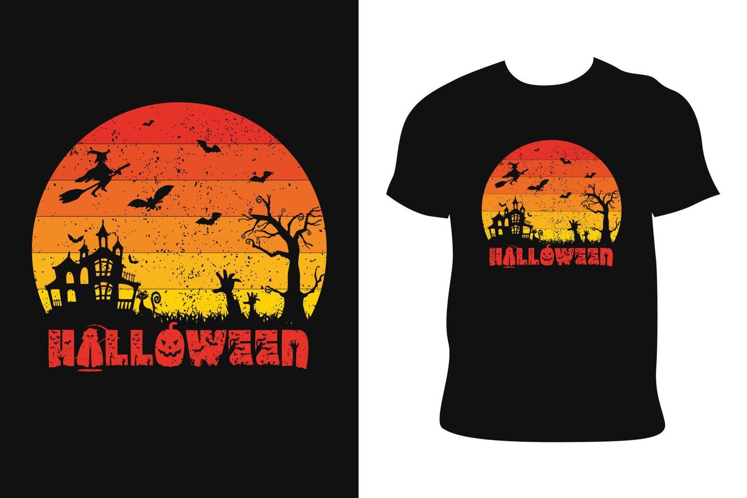 halloween t-shirt ontwerp. halloween t-shirt. halloween t-shirt vrij vector. vector