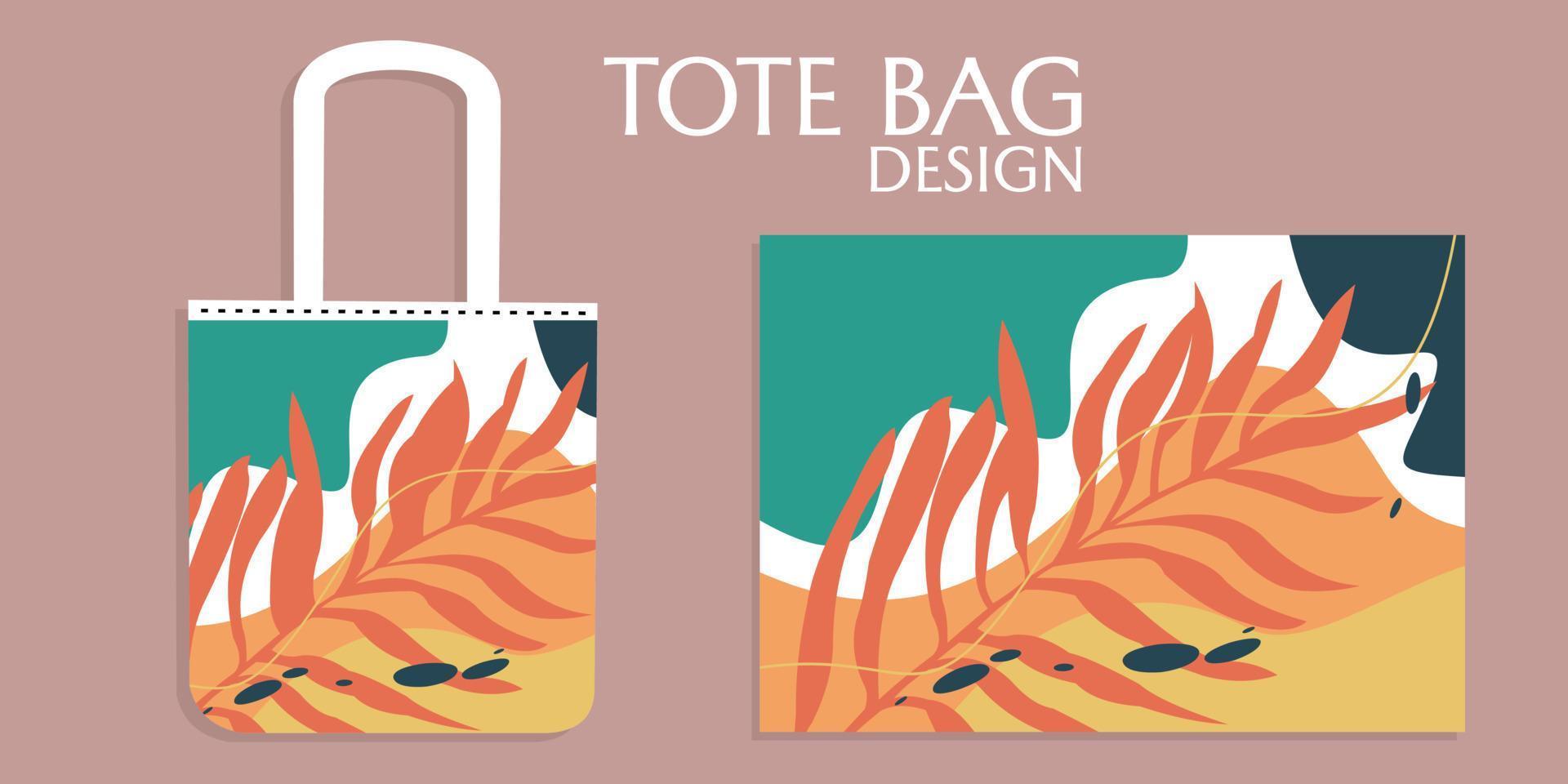 canvas of tote Tassen gemaakt van van stof.abstract botanisch ontwerp.doek totebag met handvat.realistisch vector illustratie.shopping zak