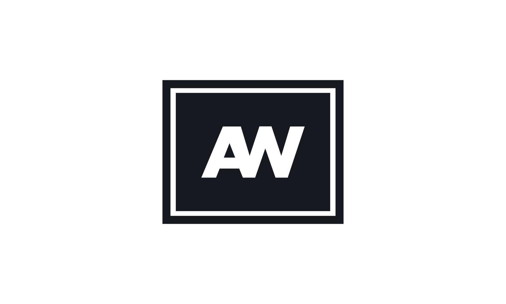 brief aw logo ontwerp vector pro vector
