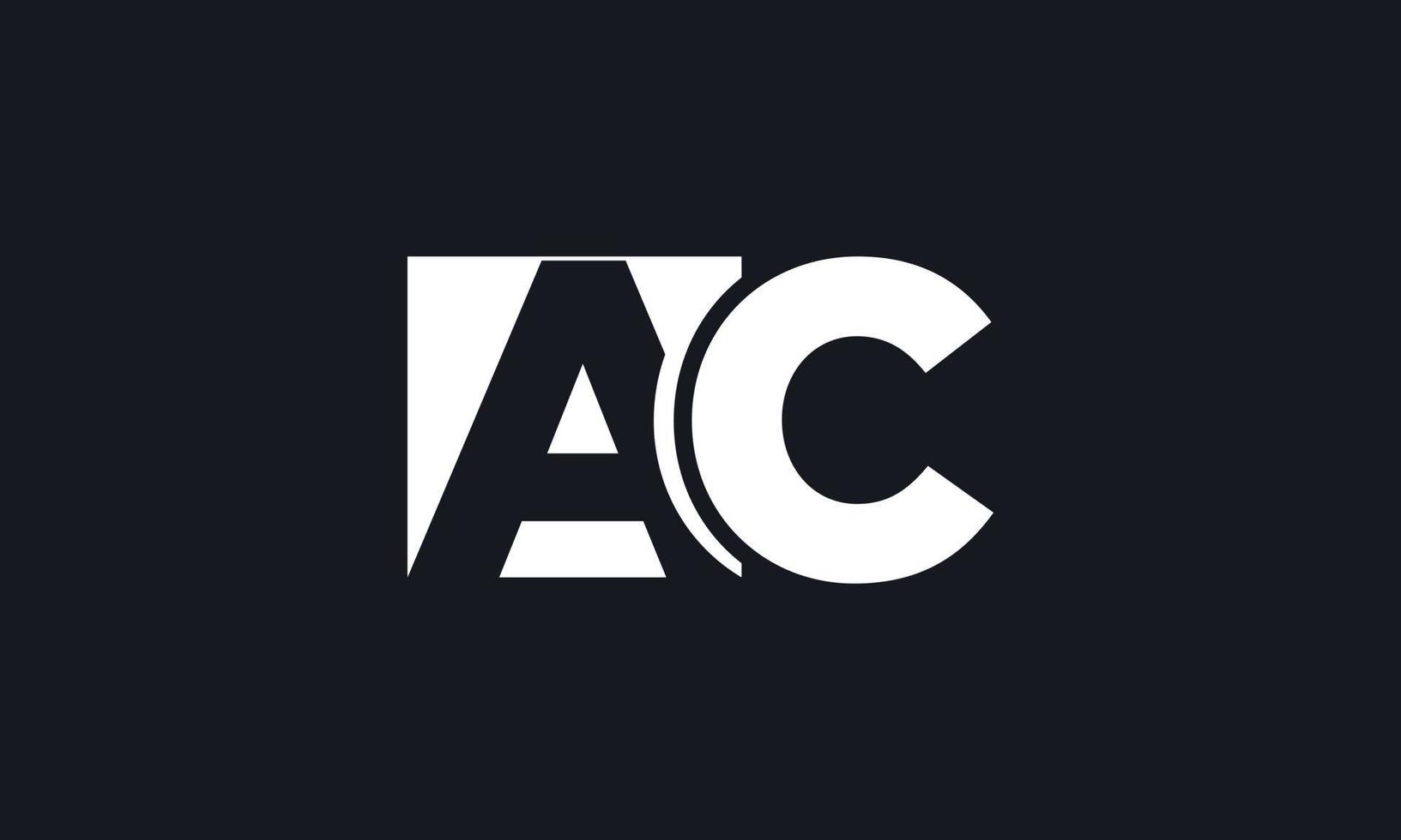 brief ac logo ontwerp vector pro vector