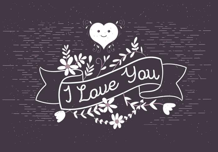 Gratis Vector Lover Foral Ribbon Illustration