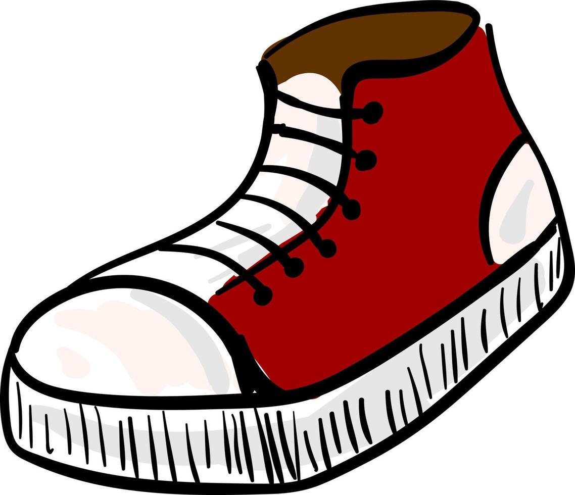 rood sneaker, illustratie, vector Aan wit achtergrond