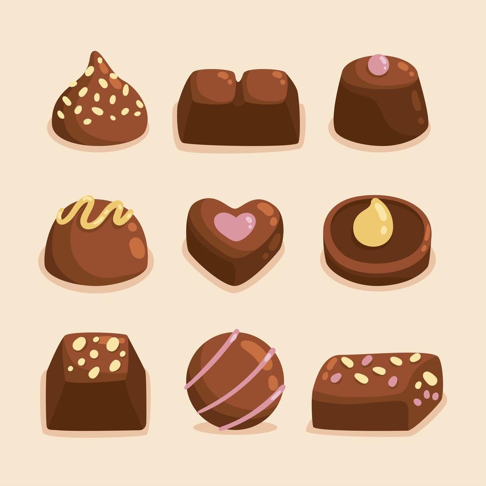 heerlijke chocoladecollectie vector