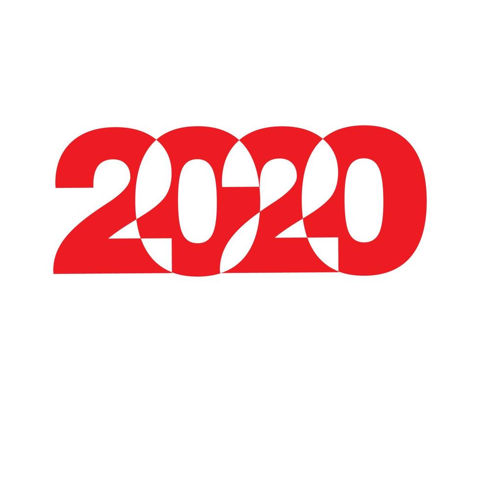 gelukkig nieuw jaar 2020 logo tekst ontwerp vector illustratie - vector