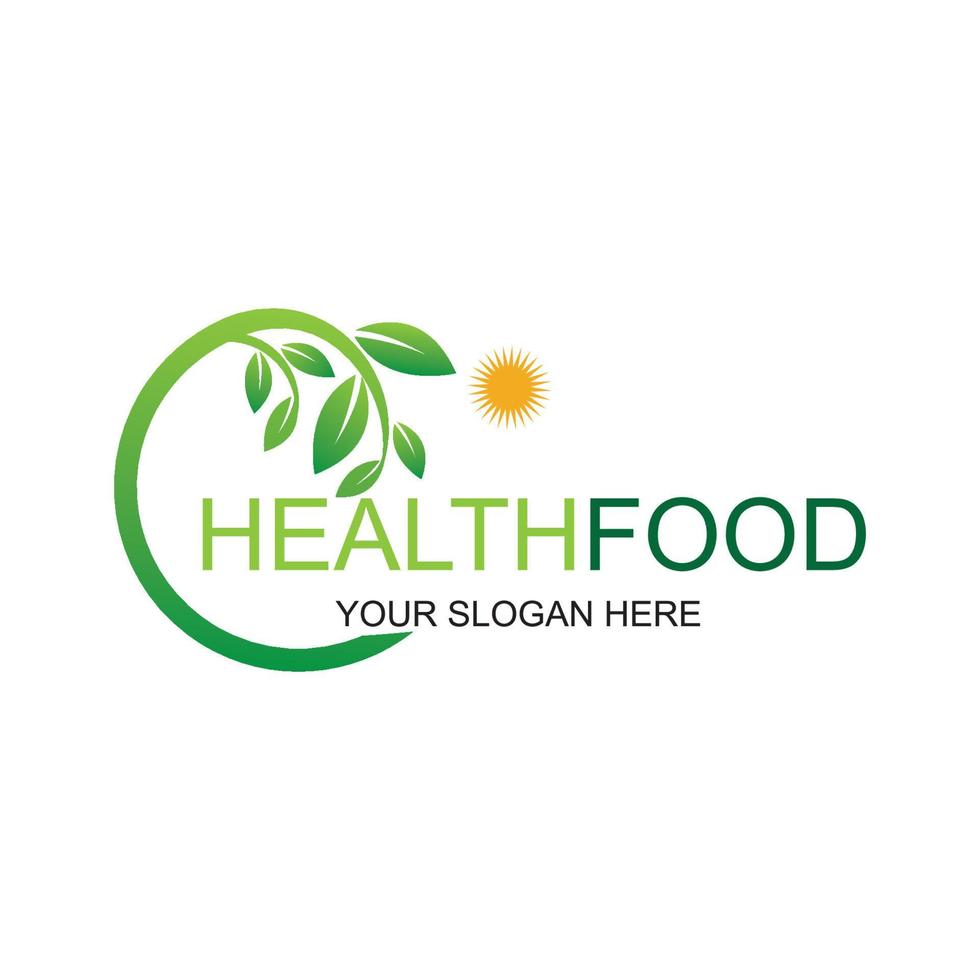 gezond voedsel logo vector ontwerp icoon illustratie
