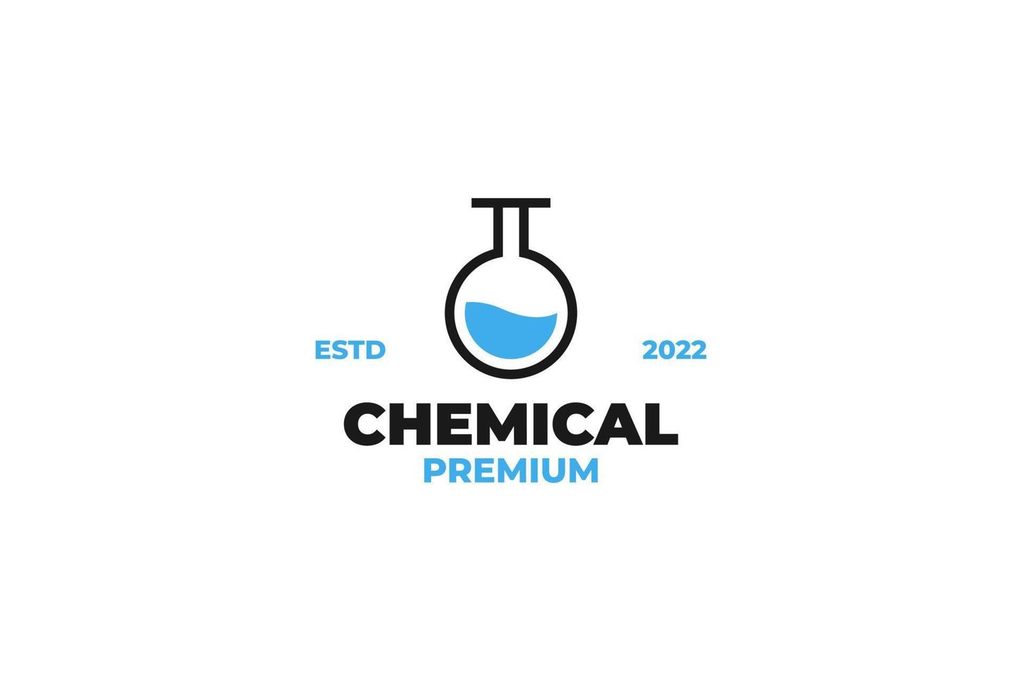 chemisch test buis logo ontwerp vector sjabloon illustratie