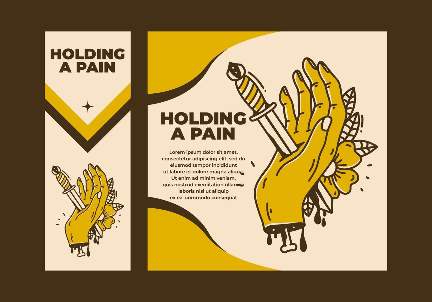 wijnoogst kunst illustratie van een dolk steken hand- vector