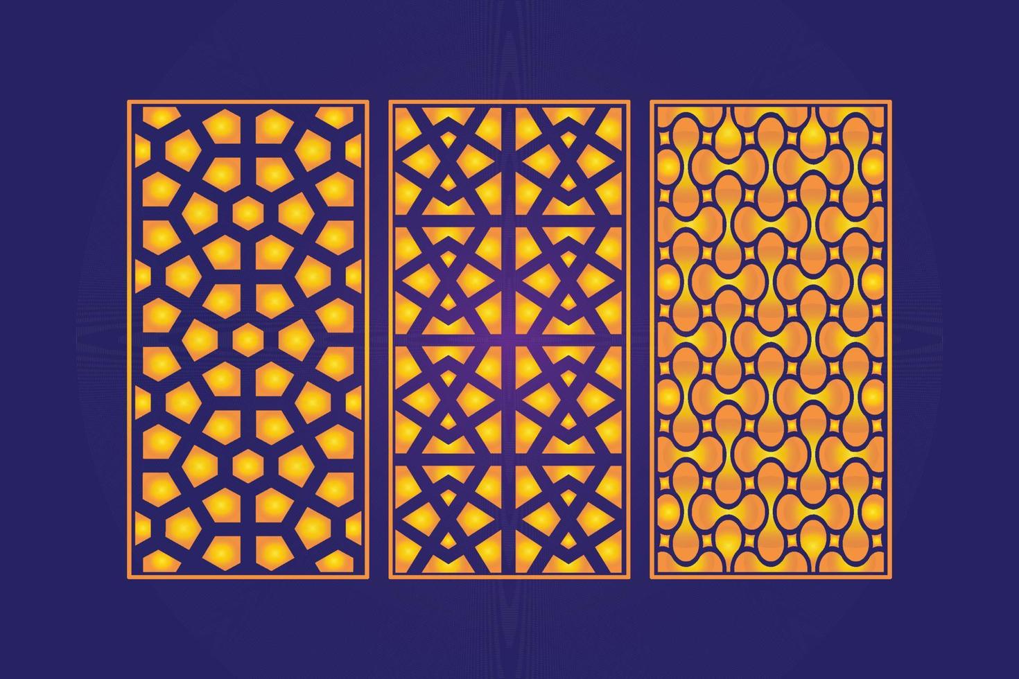 decoratief dood gaan besnoeiing bloemen Islamitisch abstract patroon laser besnoeiing panelen sjabloon goud vector