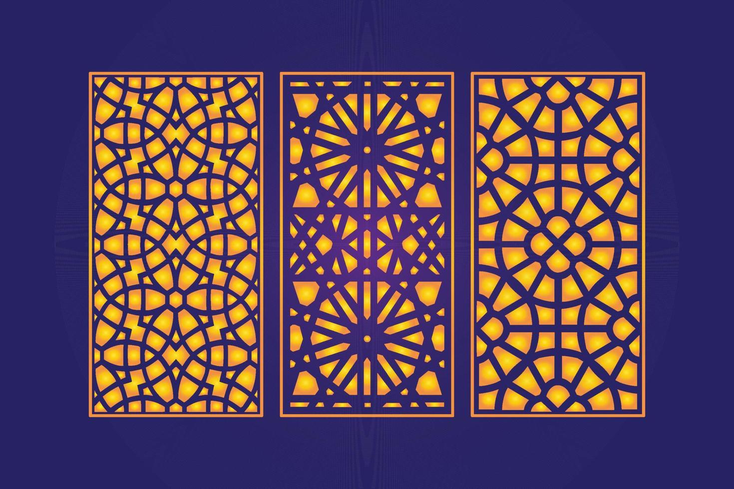 decoratief dood gaan besnoeiing bloemen Islamitisch abstract patroon laser besnoeiing panelen sjabloon goud vector