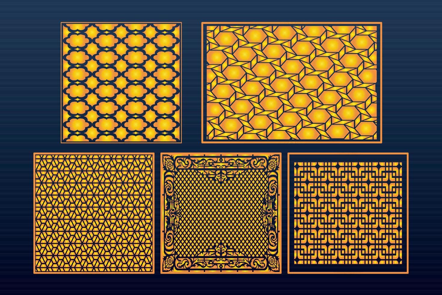 decoratief laser besnoeiing reeks abstract meetkundig goud sjabloon vector