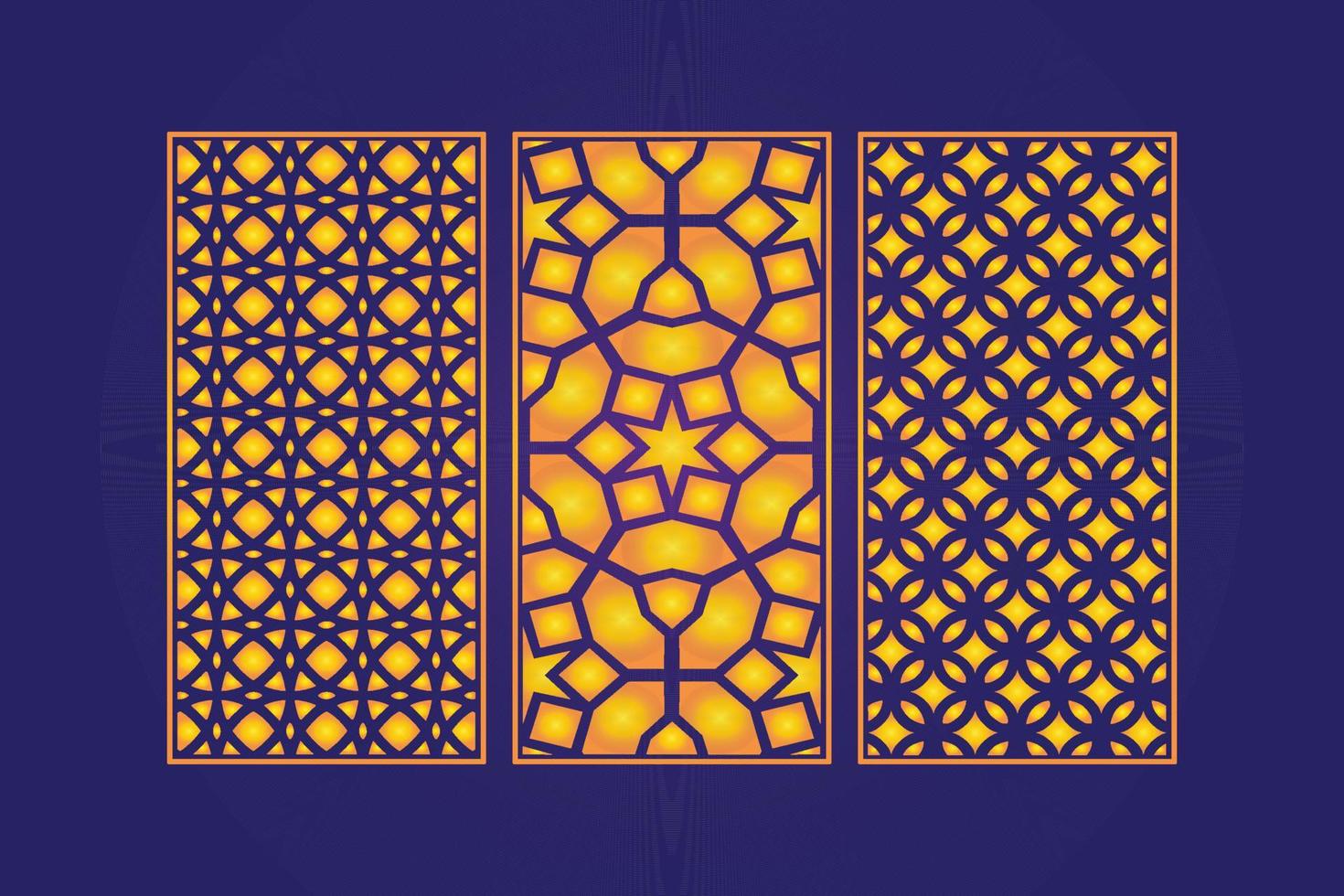 decoratief dood gaan besnoeiing bloemen Islamitisch abstract patroon laser besnoeiing panelen sjabloon goud vector