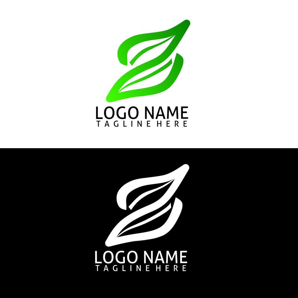 deze logo is een combinatie van de eerste brief z en de bladeren van deze logo met een natuurlijk thema vector