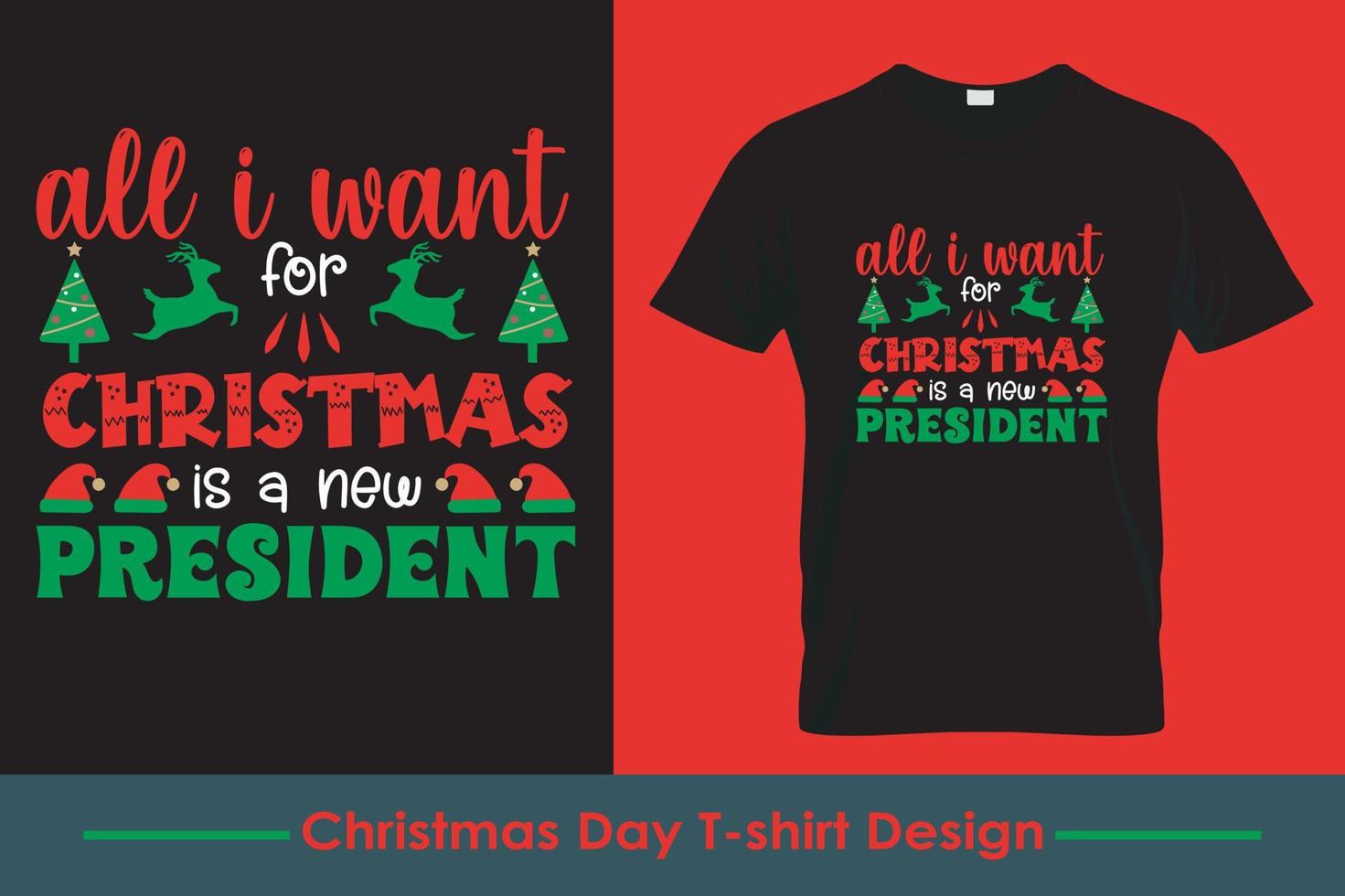 creatief ontwerp voor t-shirts .kerstmis typografie t-shirt afdrukken vrij vector vrij vector