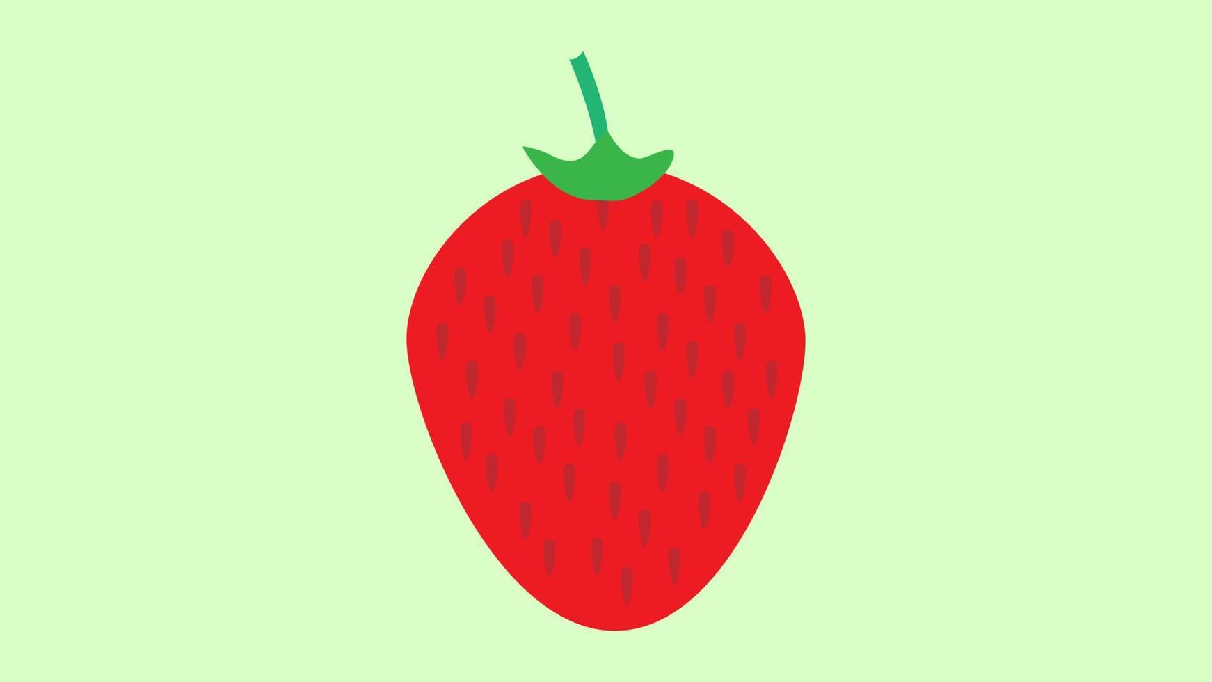 aardbeien Aan een groen achtergrond, vector illustratie. heerlijk zoet BES. natuurlijk landbouw. landbouw. rood aardbeien voor compotes en desserts