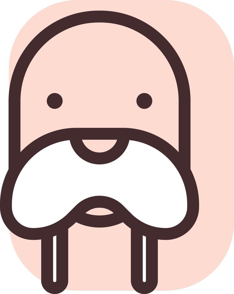 bruin walrus hoofd, illustratie, vector Aan een wit achtergrond.