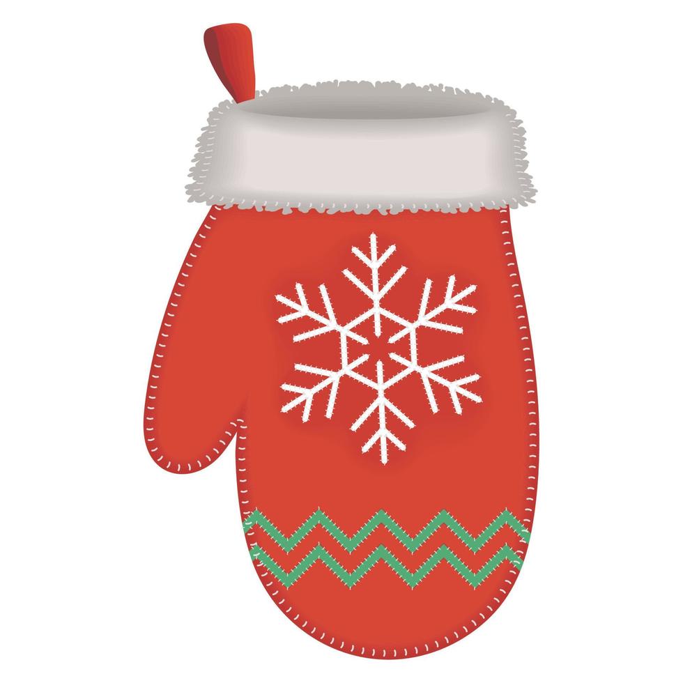 Kerstmis handschoen met sneeuwvlok vector