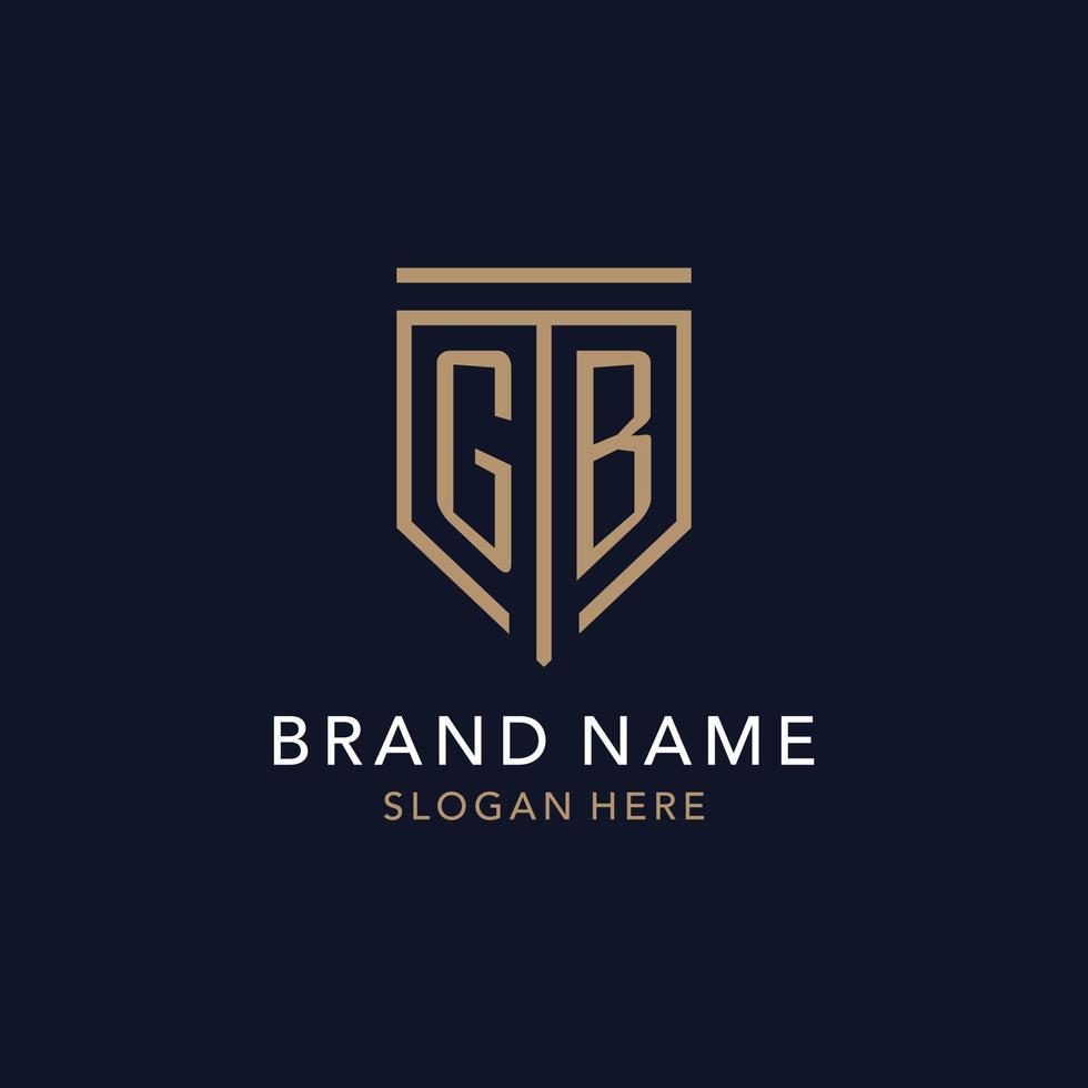 nl eerste logo monogram met gemakkelijk luxe schild icoon ontwerp vector
