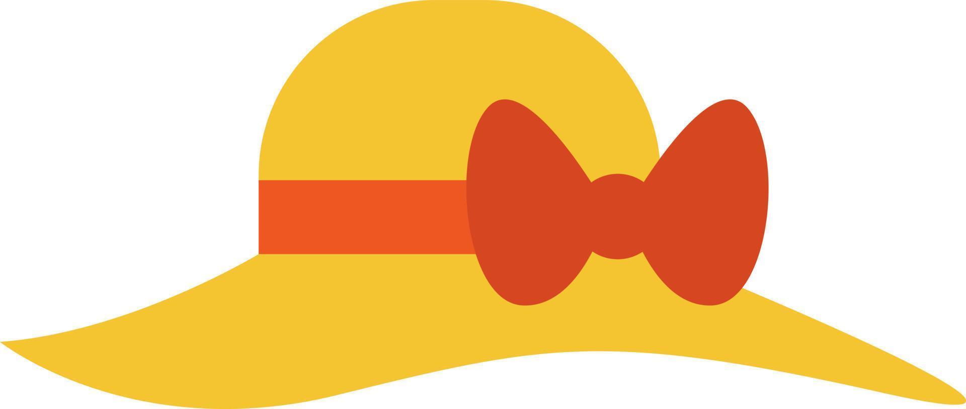 geel strand hoed, icoon illustratie, vector Aan wit achtergrond