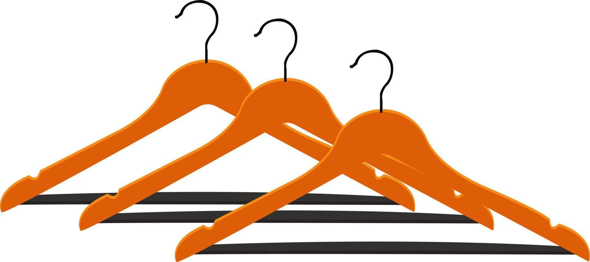 oranje hangers, illustratie, vector Aan wit achtergrond