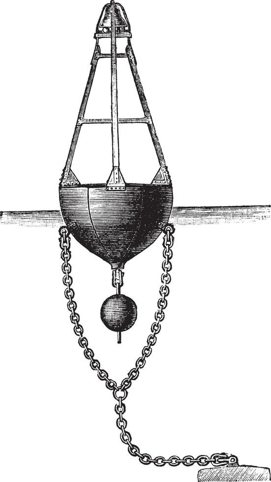 bruin klok boei, wijnoogst illustratie. vector