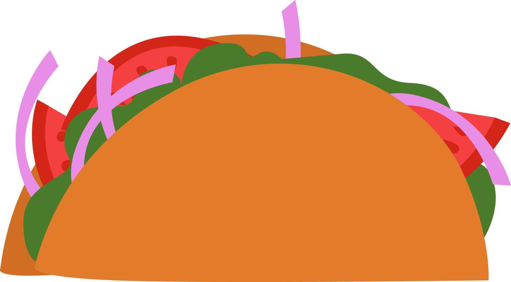 heerlijk taco, illustratie, vector Aan wit achtergrond