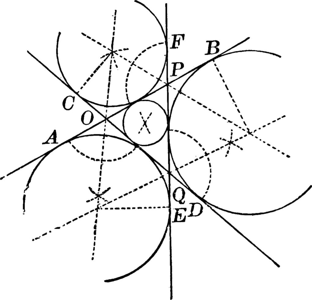 drie cirkels, wijnoogst illustratie. vector