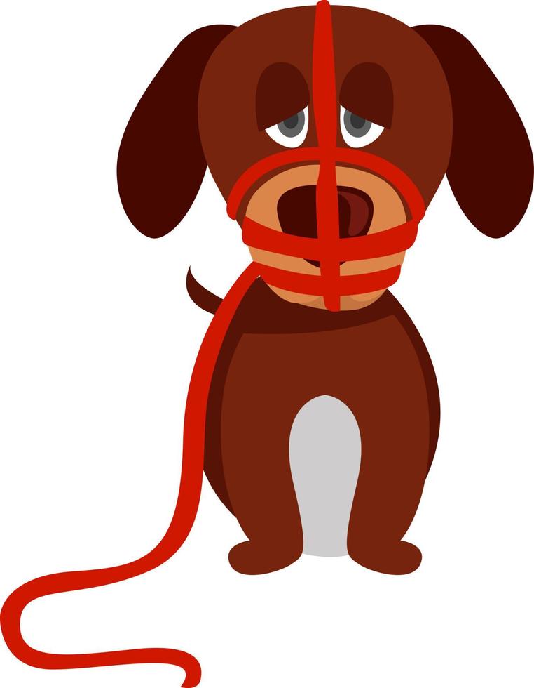 hond met uiteinde van een loop, illustratie, vector Aan wit achtergrond