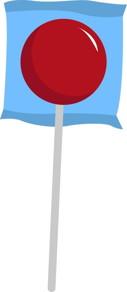 rood lolly, illustratie, vector Aan wit achtergrond.