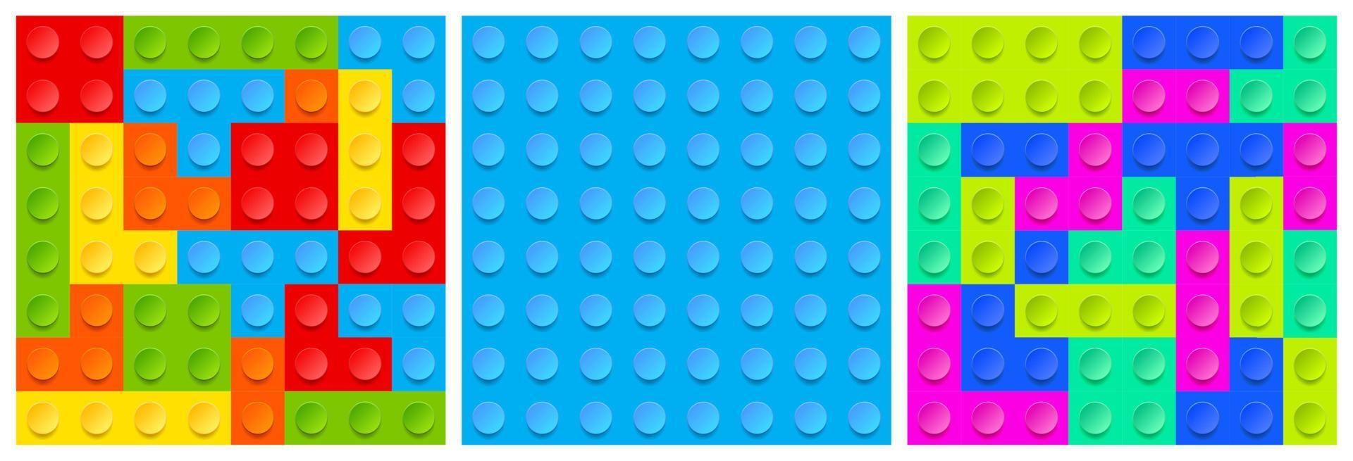 texturen van plastic blok speelgoed- met kleurrijk bakstenen vector