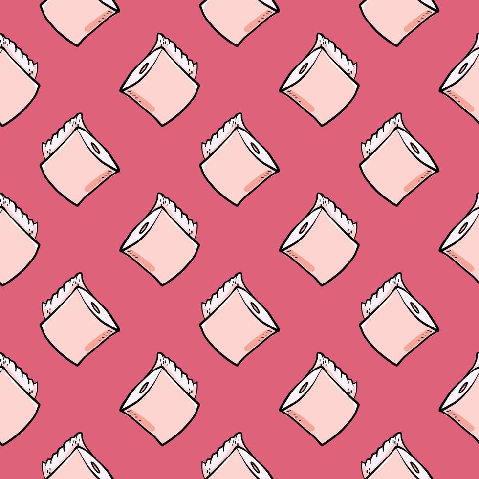 toilet papier ,naadloos patroon Aan roze achtergrond. vector
